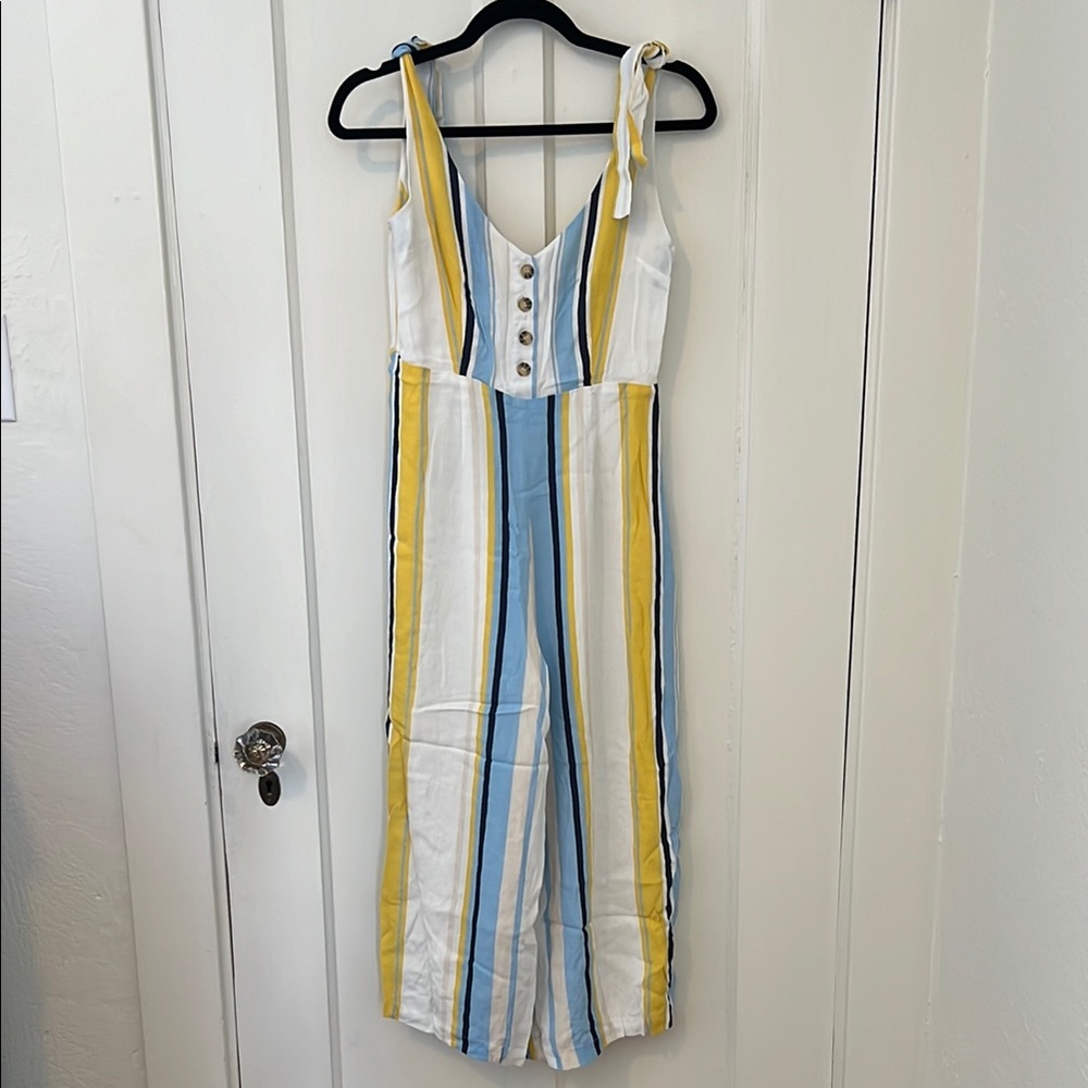 Yumi Kim White and Yellow Striped Jumpsuit